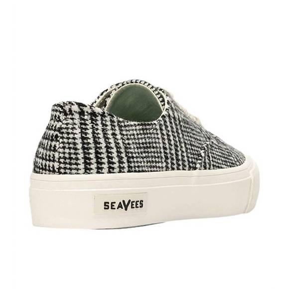 NEW SEAVEES women's legend sneaker highlands in black/white woven houndstooth - Picture 3 of 5